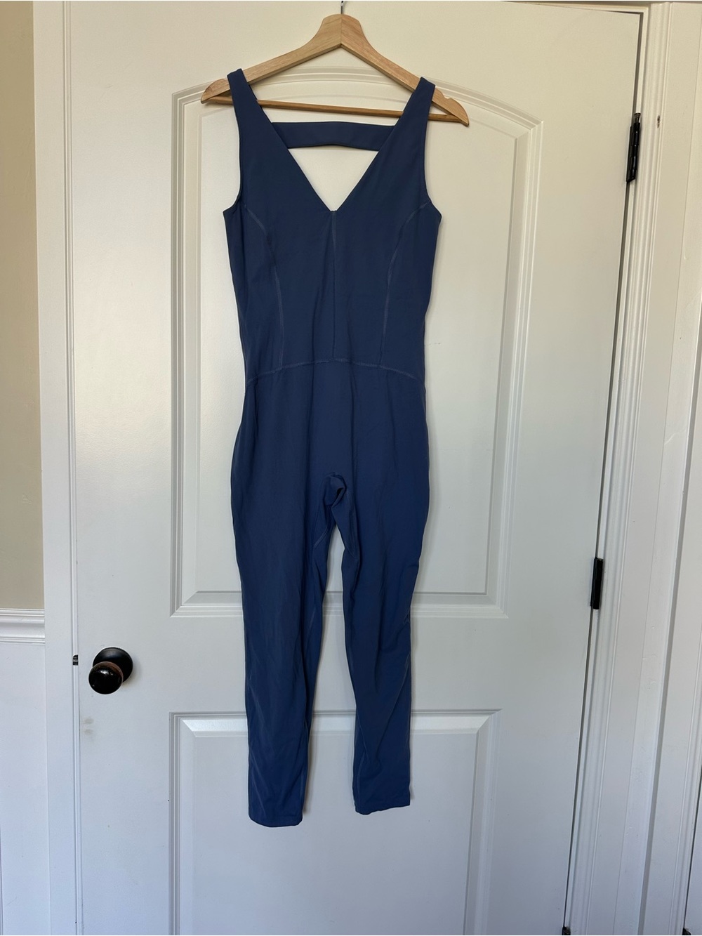 FP Movement by Free People Navy V-Neck Sleeveless Jumpsuit